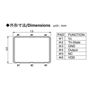 NAKA晶振,VC700晶振,7050mm有源晶振